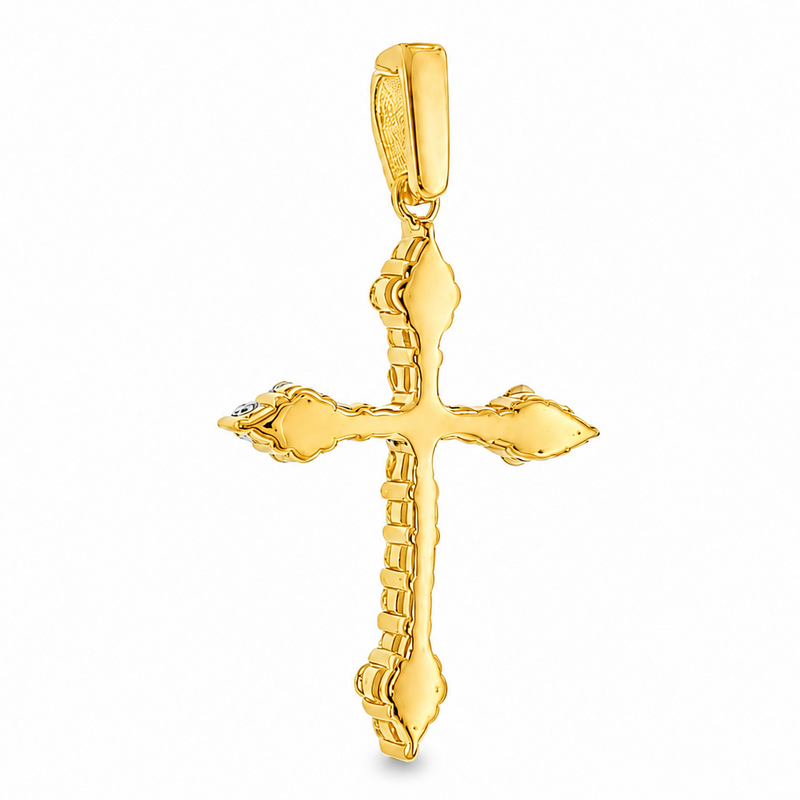 14K Gold Diamond Cross Pendant 65302