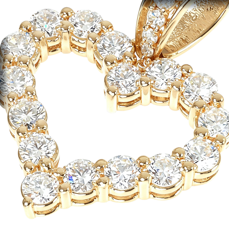 14K Gold Diamond Heart Pendant, view 2