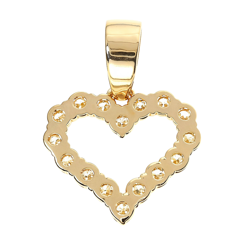 14K Gold Diamond Heart Pendant, view 4