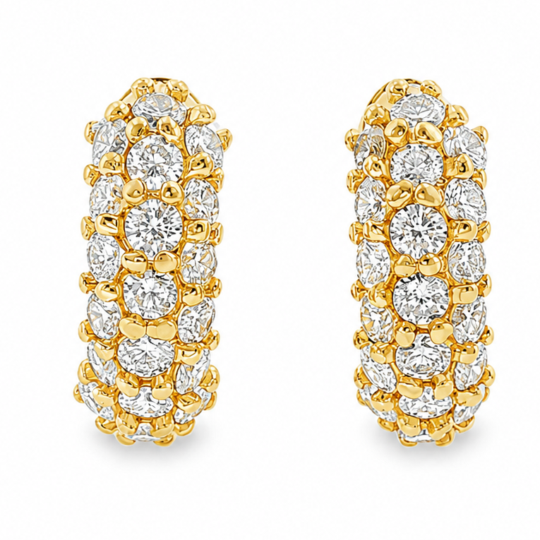 14K Gold Diamond Small Hoop Earring 65772