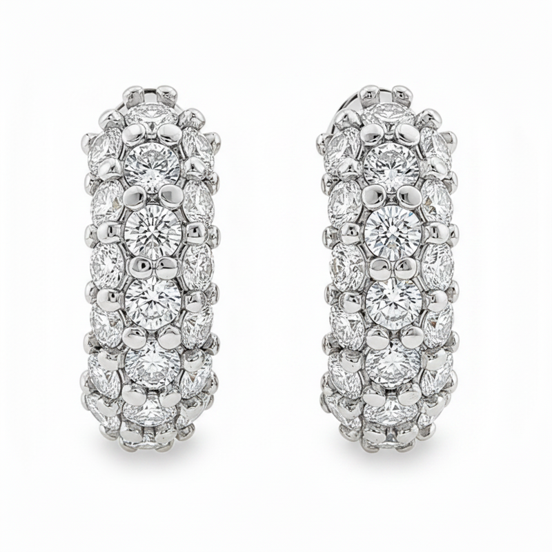 14K Gold Diamond Small Hoop Earring 65772