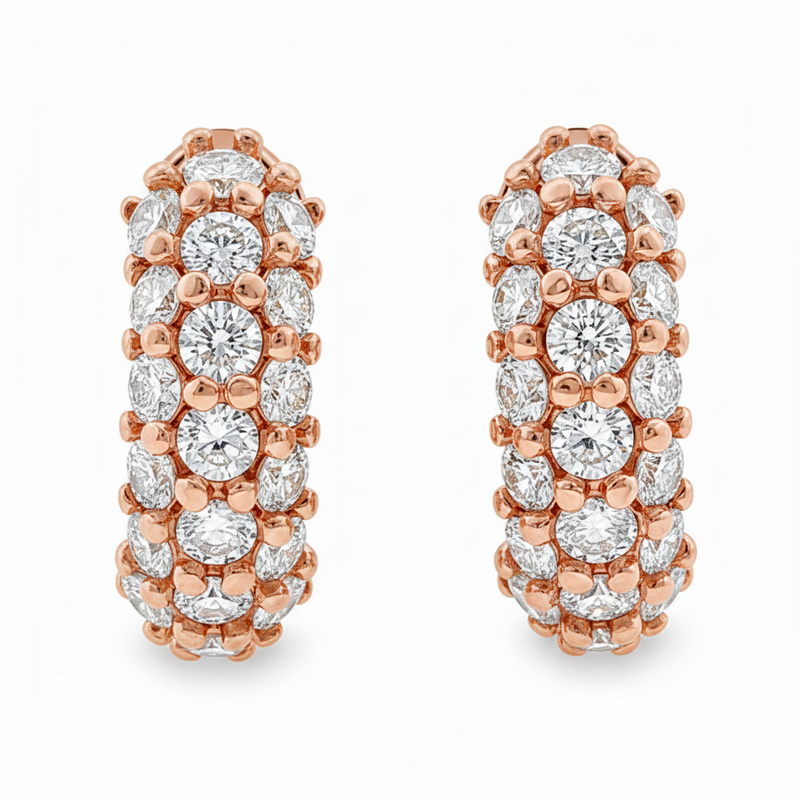14K Gold Diamond Small Hoop Earring 65772