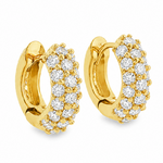 14K Gold Diamond Small Hoop Earring 65772