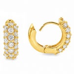 14K Gold Diamond Small Hoop Earring 65772