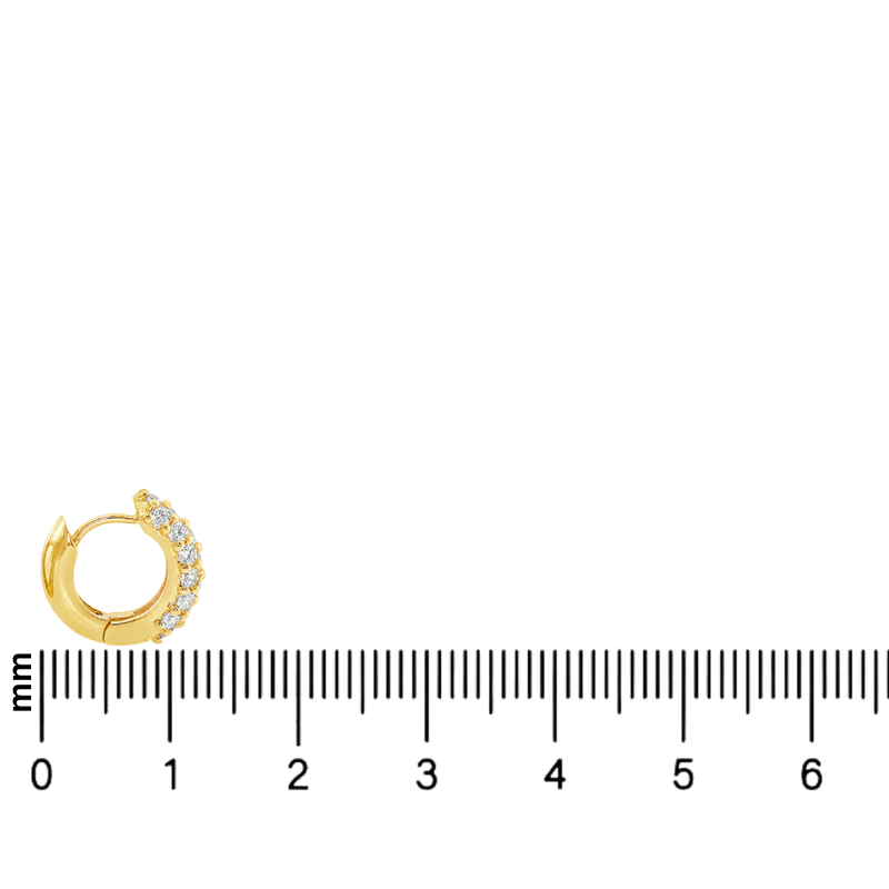 14K Gold Diamond Small Hoop Earring 65772