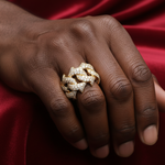 14K Gold Diamond Spiked Cuban Link Ring 66170