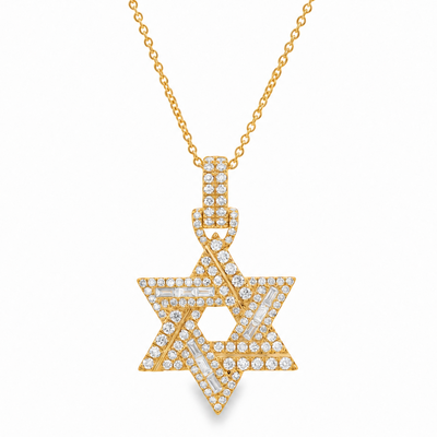 14K Gold Divine Light David Star Necklace