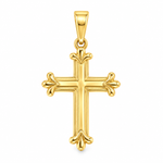 14K Gold Fleur Cross Pendant 71836