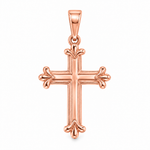 14K Gold Fleur Cross Pendant 71836