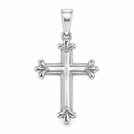 14K Gold Fleur Cross Pendant 71836