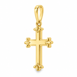 14K Gold Fleur Cross Pendant 71836