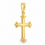 14K Gold Fleur Cross Pendant 71836
