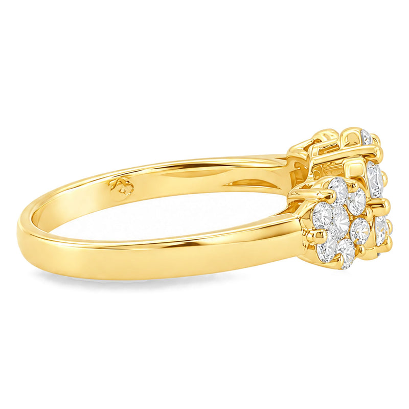 14K Gold Flower Diamond Ring, view 6