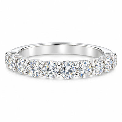 14K Gold Half Iced Wedding Band