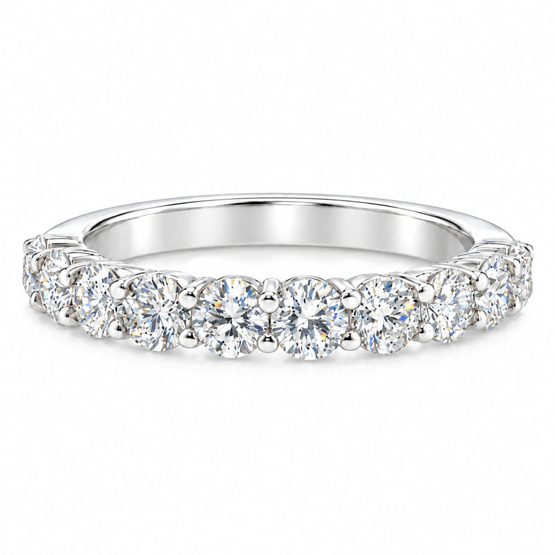 14K Gold Half Iced Wedding Band, view 2
