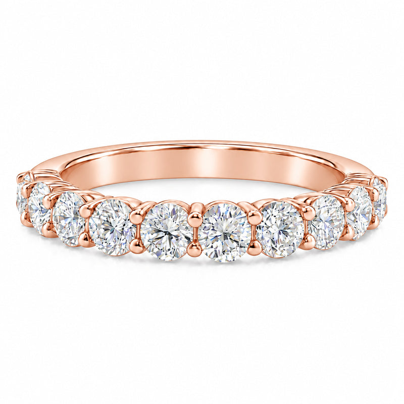 14K Gold Half Iced Wedding Band, view 3