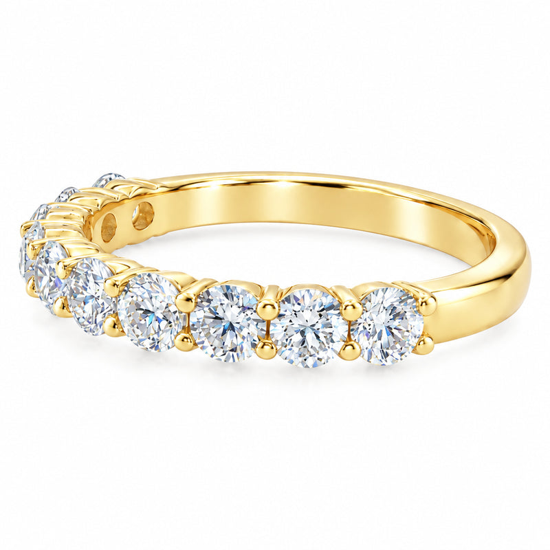 14K Gold Half Iced Wedding Band, view 5