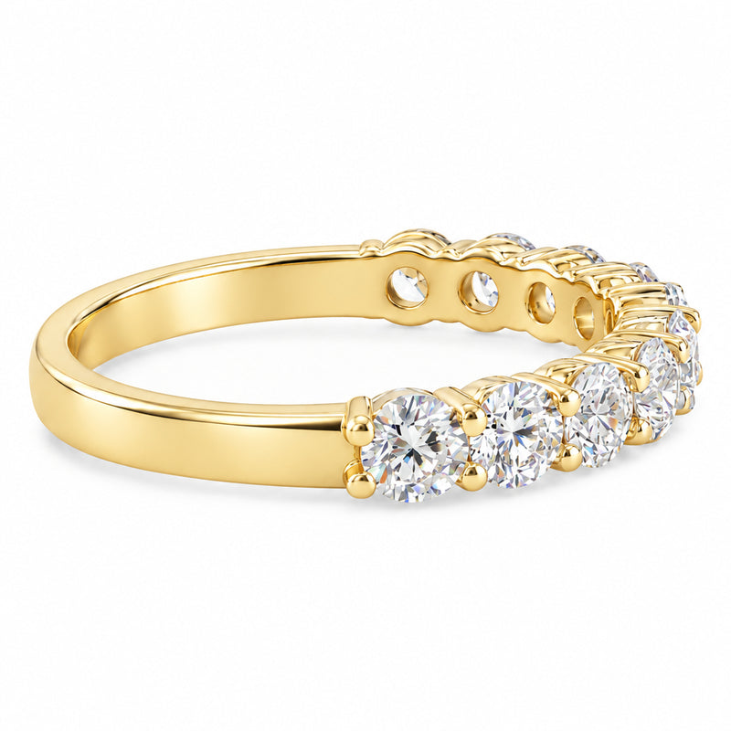 14K Gold Half Iced Wedding Band, view 6