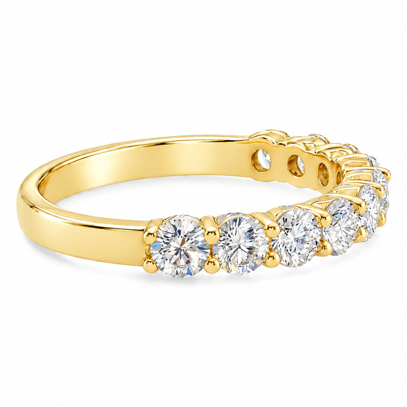 14K Gold Half Iced Wedding Band, view 7