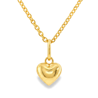 14K Gold Heart Pendant Set
