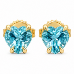 14K Gold Heart Shape Aquamarine Earrings 66740