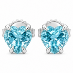 14K Gold Heart Shape Aquamarine Earrings 66740