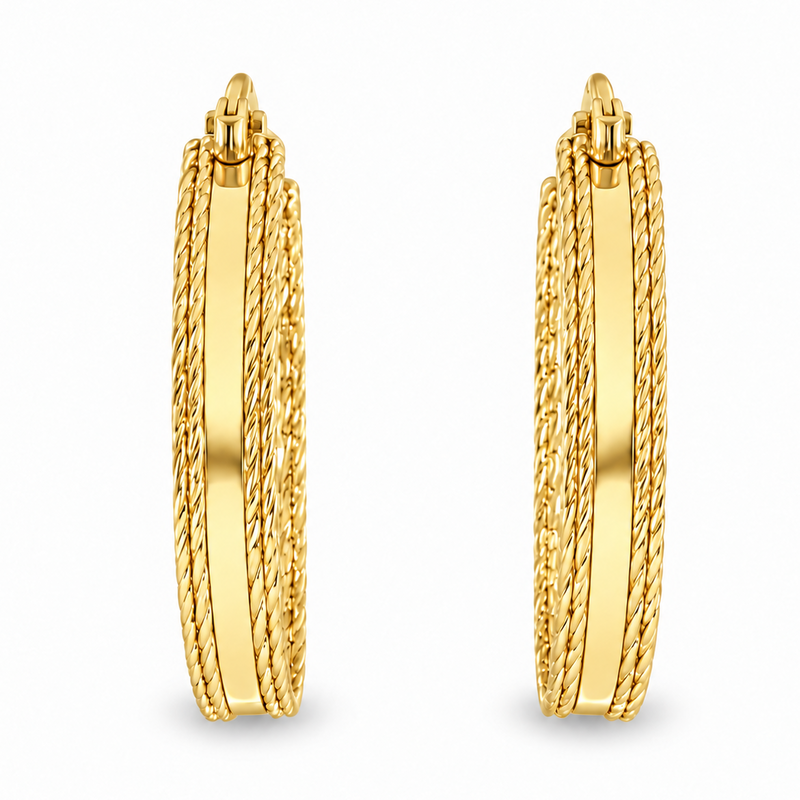 14K Gold Hoop Earrings 20mm 69926