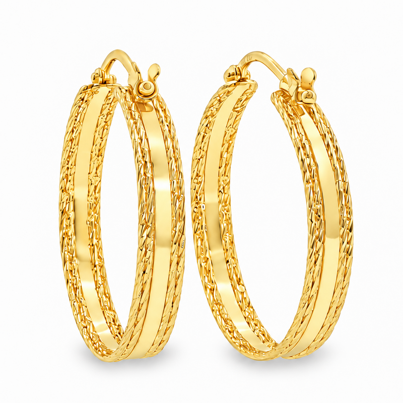 14K Gold Hoop Earrings 20mm 69926