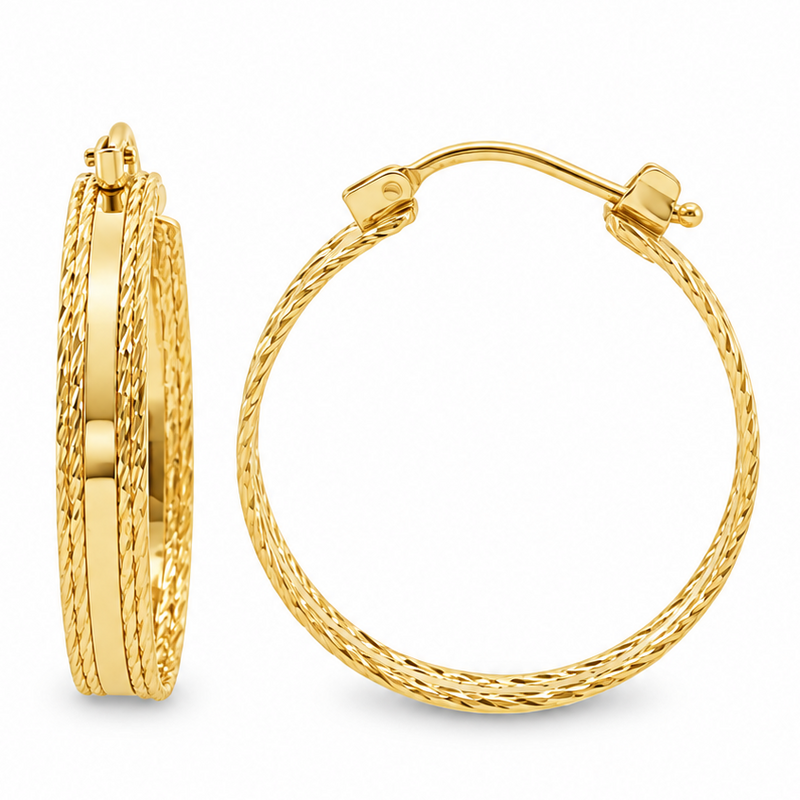 14K Gold Hoop Earrings 20mm 69926