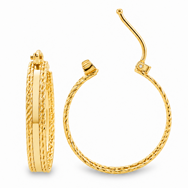 14K Gold Hoop Earrings 20mm 69926