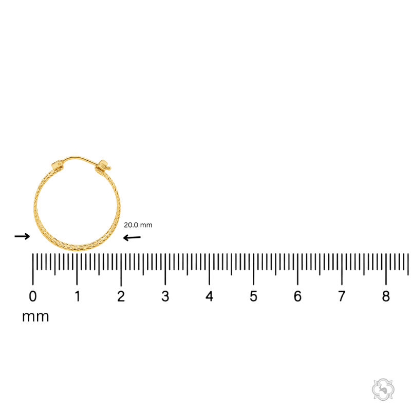 14K Gold Hoop Earrings 20mm 69926