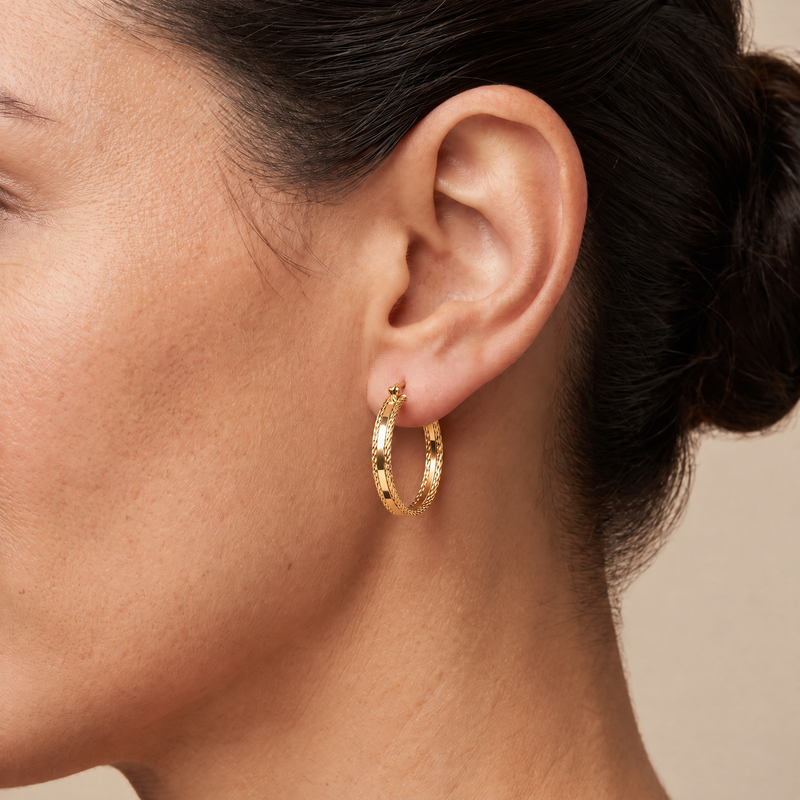 14K Gold Hoop Earrings 20mm 69926