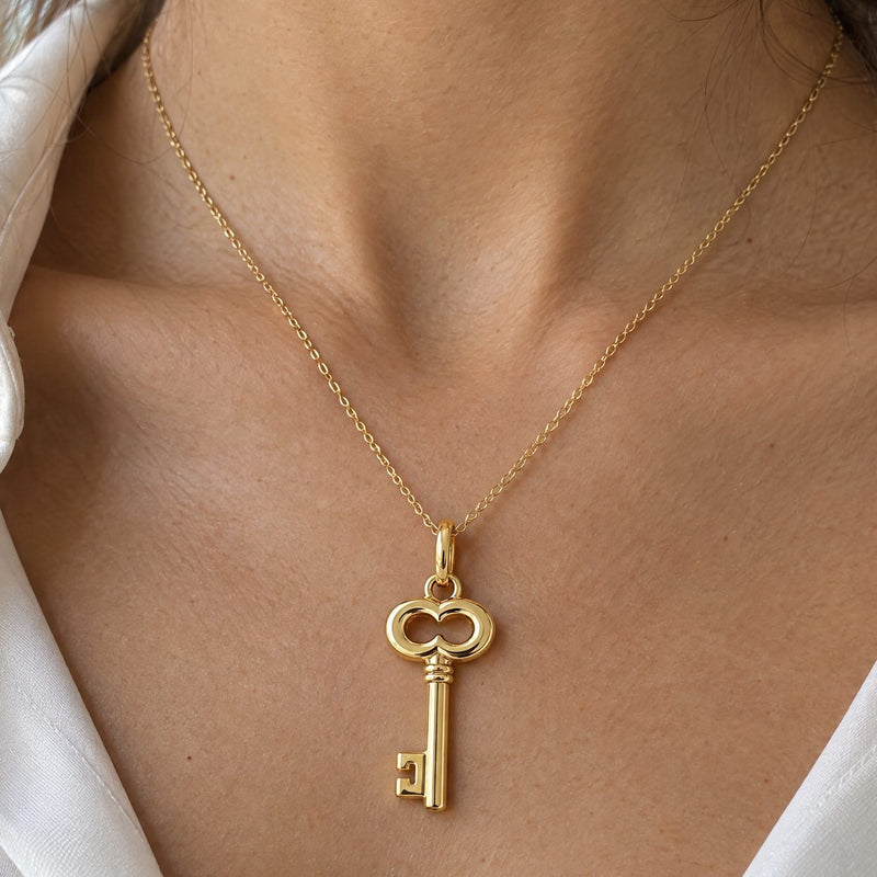 14K Gold Key Pendant, view 10