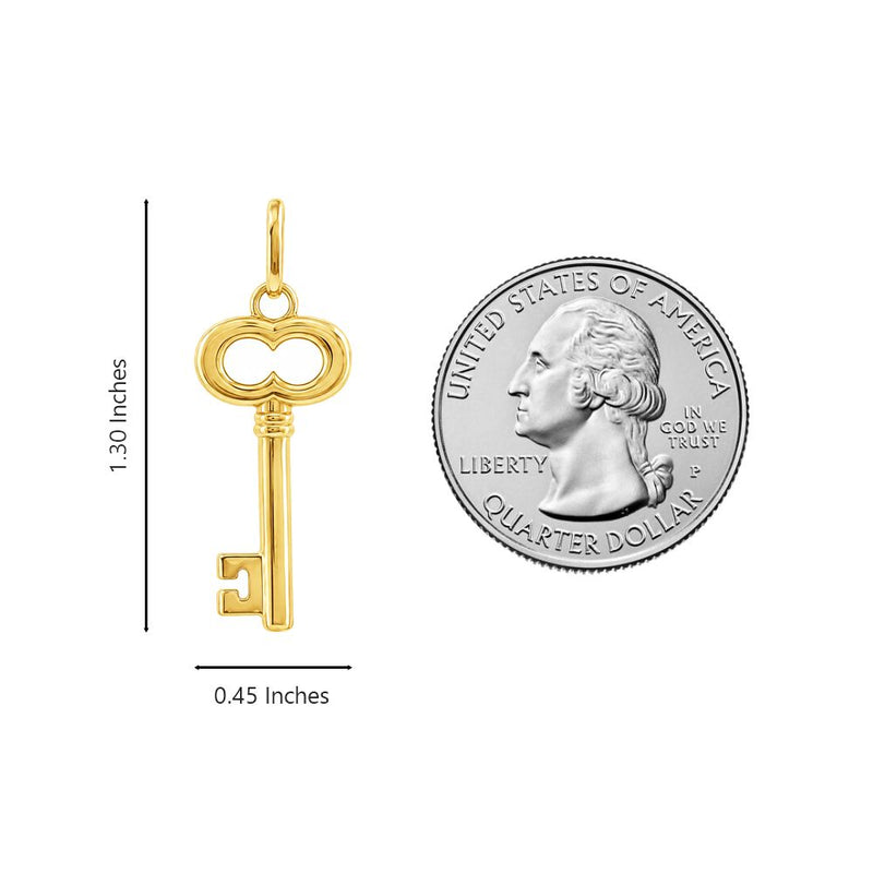 14K Gold Key Pendant, view 7
