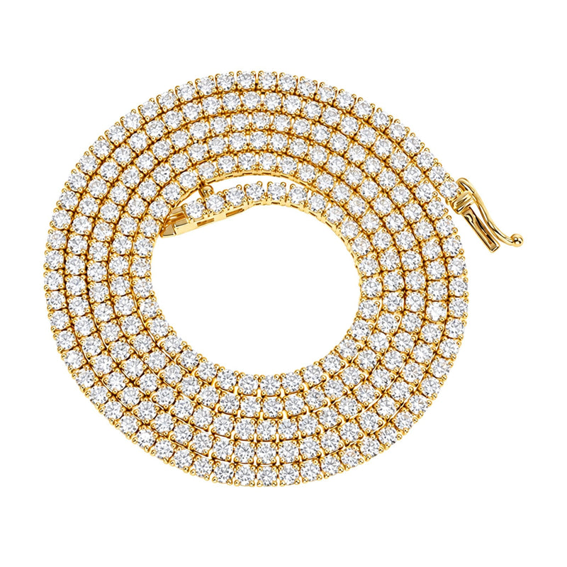 14K Gold Lab-Grown Diamond Tennis Chain 22 Inches 2.2 mm, view 5