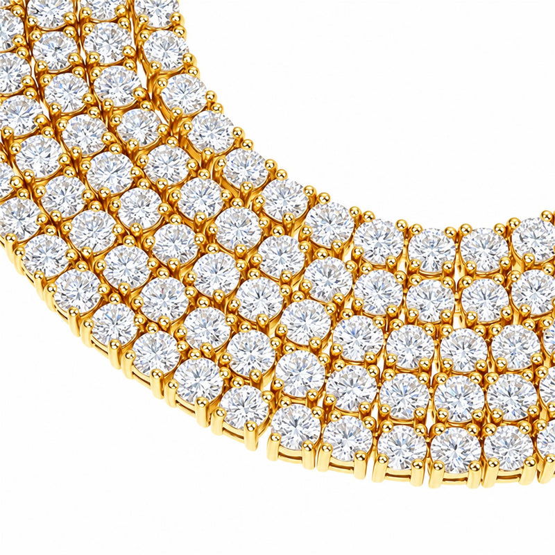 14K Gold Lab-Grown Diamond Tennis Chain 22 Inches 2.2 mm, view 6