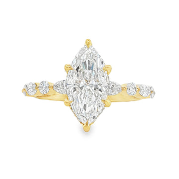 14K Gold Marquise Lab-Grown Diamond Engagement Ring 1.50 CT