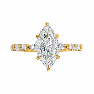 14K Gold Marquise Lab-Grown Diamond Engagement Ring 2 CT