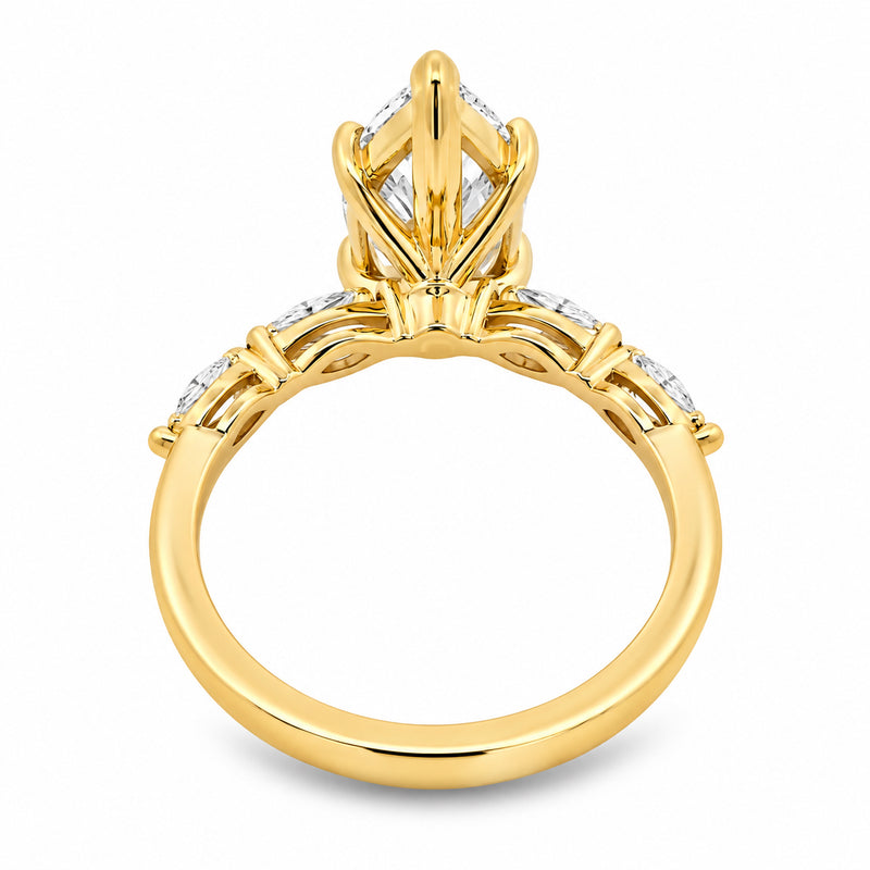 14K Gold Marquise Lab-Grown Diamond Engagement Ring, photo 5 of 7