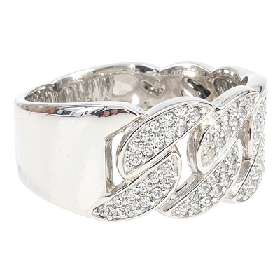 14K Gold Miami Cuban Link Diamond Ring 65031