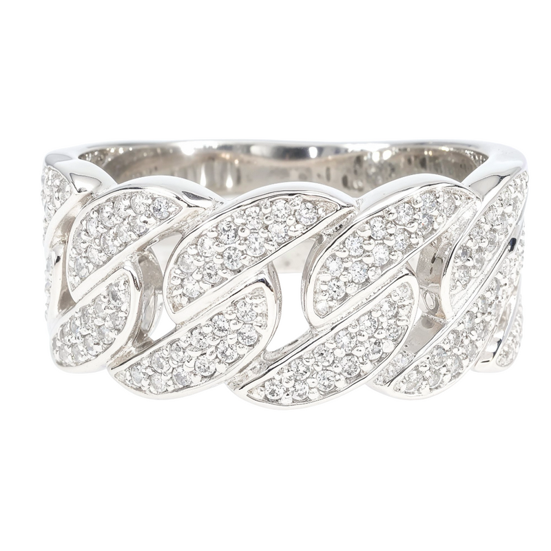 14K Gold Miami Cuban Link Diamond Ring, photo 3 of 6