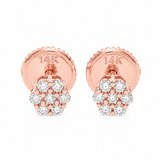 14K Gold Mini Diamond Flower Stud Earrings 65956