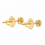 14K Gold Mini Diamond Flower Stud Earrings 65956