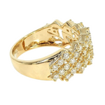 14K Gold One Row Diamond Cuban Link Ring 65971