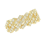 14K Gold One Row Diamond Cuban Link Ring 65971