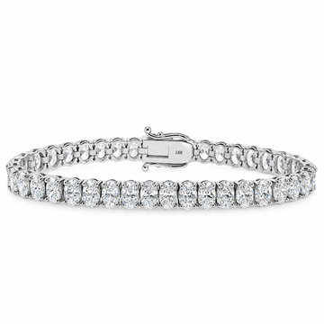 14K Gold Oval Shape Lab-Grown Diamond Tennis Bracelet
