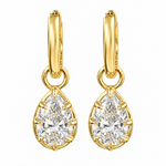 14K Gold Pear Shape Convertible Hoops 71823