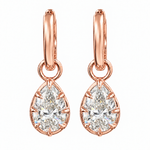14K Gold Pear Shape Convertible Hoops 71823