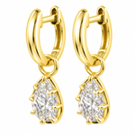 14K Gold Pear Shape Convertible Hoops 71823