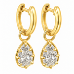 14K Gold Pear Shape Convertible Hoops 71823